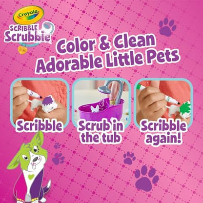 Crayola Scribble Scrubbies Tub Set (4 Pets), Washable Pet Care Toy, Coloring Animal Craft, Toys for Girls & Boys, Gifts for Kids, Ages 3+