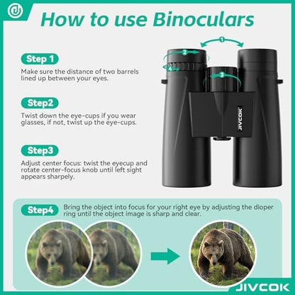 30x52 Binoculars for Adults - HD High Powered Binoculars with Phone Adapter and Tripod, Waterproof & Large View Telescope for Bird Watching, Hunting, Stargazing, Hiking, Travel, Sports