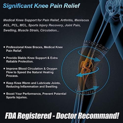 NEENCA Copper Knee Brace for Knee Pain, Knee Support with Patella Pad & Side Stabilizers, Compression Knee Sleeve for Sport, Workout, Arthritis, ACL, Joint Pain Relief, Meniscus Tear- FSA/HSA Eligible