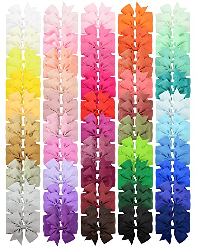Choicbaby 3 Inch Hair Bows for Girls Grosgrain Ribbon Toddler Hair Accessories with Alligator Clip Bow for Toddler Girls Baby Kids Teens Gift