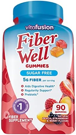 Vitafusion Fiber Well Sugar Free Fiber Supplement, 90 Count B12 Gummy Vitamins, 60 Count