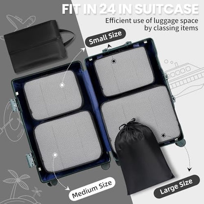 BAGAIL 6 Set Packing Cubes Luggage Packing Organizers for Travel Accessories (Black)