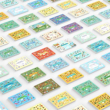 CUPKIN Sticker Book for Kids 2-4, 500+ Kids Stickers, Let's Go to School 12 Coloring Pages 12 Side by Side Scenes, Fun Toddler Travel Activity Coloring and Sticker Books for Ages 4-8 + 8-10