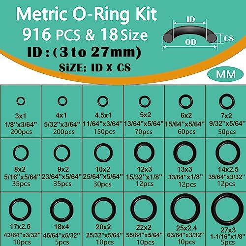 37 Size 1075 Pcs Faucet Washers & O-Rings Kit & Plumbing Gasket 3-in-1 Home Universal Rubber Washers Assortment Kit for Faucet Hose Spigot Plumbing Seal Repair with Pick Hook