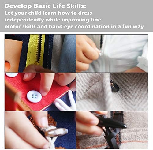 Esjay Busy Board for Toddlers, Montessori Toys to Learn Fine Motor Skill, Sensory Board, Toys Gifts Girls Boys 3+ Year Old, Toddler Learning Activities for Travel Airplane,Pink Alphabet