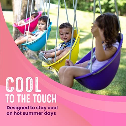 Swurfer Coconut Toddler Swing – Comfy Baby Swing Outdoor, 3- Point Adjustable Safety Harness, Secure, Safe Quick Click Locking System, Blister-Free Rope, Easy Installation, Ages 6-36 Months