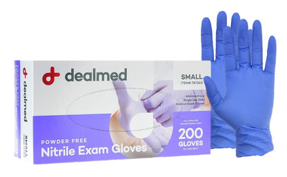 Dealmed Medical Exam Gloves – 200 Count Small Nitrile Gloves, Disposable Non-Irritating Latex Free, Multi-Purpose Use for a First Aid Kit and Medical Facilities