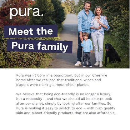 Pura Natural Sensitive Baby Wipes, 99% Water, Unscented & Hypoallergenic, Suitable for Sensitive & Eczema-prone Skin, Hypoallergenic, EWG Verified, 10 Pack of 60 Wet Wipes (600 Diaper Wipes) Bulk Buy