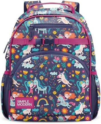 Simple Modern Medium Toddler Backpack for School Girls and Boys | Kindergarten Elementary Kids Backpack | Fletcher Collection | Kids - 15" tall | Unicorn Rainbows