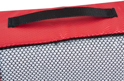 Amazon Basics Medium Packing Cubes for Travel, Packing Organizers, 4-Piece-Set With Double Zipper Pulls and Mesh Top Panel, 100% Durable Polyester, Red, 13.8"L x 9.8"W x 3"H
