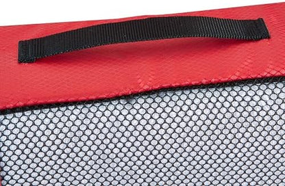 Amazon Basics Medium Packing Cubes for Travel, Packing Organizers, 4-Piece-Set With Double Zipper Pulls and Mesh Top Panel, 100% Durable Polyester, Red, 13.8"L x 9.8"W x 3"H