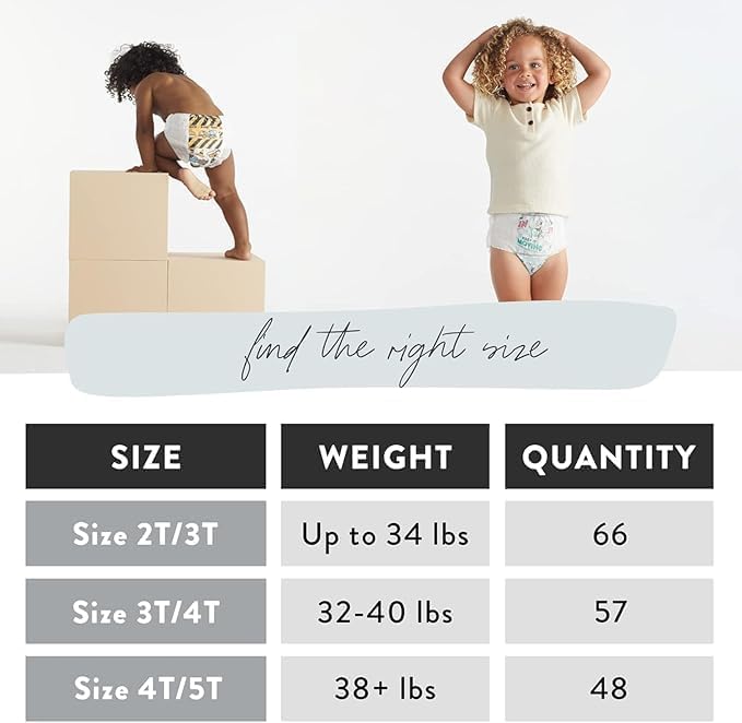 The Honest Company Clean Conscious Training Pants for Sensitive Skin | Hypoallergenic, Fragrance Free | Magical Moments + Butterfly Kisses | Size 2T/3T (up to 34 lbs), 66 Count