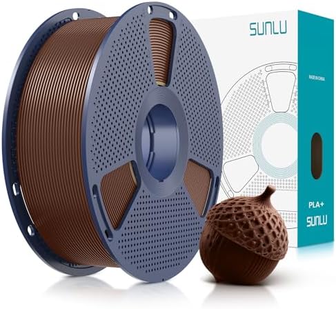 SUNLU 3D Printer Filament PLA Plus 1.75mm, SUNLU Neatly Wound PLA Filament 1.75mm PRO, PLA+ Filament for Most FDM 3D Printer, Dimensional Accuracy +/- 0.02 mm, 1 kg Spool(2.2lbs), Coffee Brown
