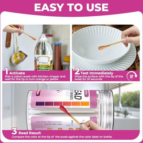 Lead Paint Test Kit: 60 Swabs Accurately Formulated Lead Test Kit Testing for Dishes Paint Cups Ceramics Toy and All Surfaces - Results in 30 Seconds Lead Detector