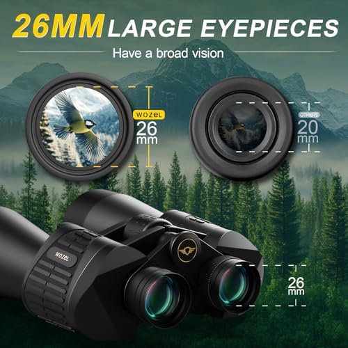 20x70 Binoculars for Adults High Powered - WOZEL HD Bird Binoculars with Clear Low Light Vision - Powerful Binocular for Bird Watching Hunting Travel Outdoor Hiking