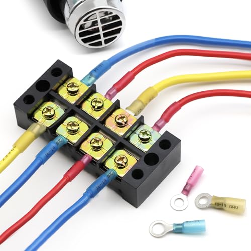 180Pcs Heat Shrink Wire Connectors Kit - Waterproof Marine Automotive Battery Electrical Crimp Terminals Set, Ring Fork Spade Butt Splices