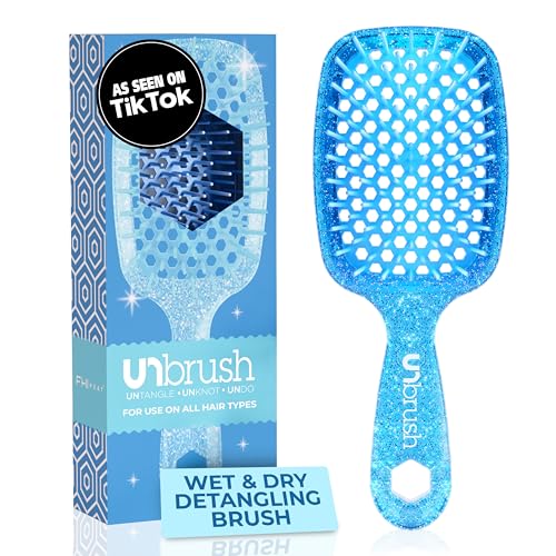 FHI Heat UNbrush Detangling Brush for Pain-Free Brushing on All Wet or Dry Hair Types — Durable DuoFlex Anti-Static Bristles, Lightweight Handle, Vented Hair Brush