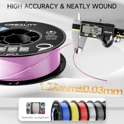 Official Creality PETG 3D Printer Filament 1.75mm 1KG (2.2lbs), High Precision, Strong Toughness, Odorless, Better Flow, Moistureproof 3D Printing CR PETG Filament, Pink