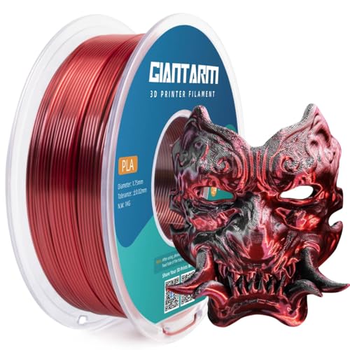 GIANTARM Dual Color PLA Filament, Silk PLA Filament 1.75mm +/-0.02mm,1KG Spool(2.2lbs) Vacuum Packaging, 3D Printing Filaments Fit Most FDM Printer