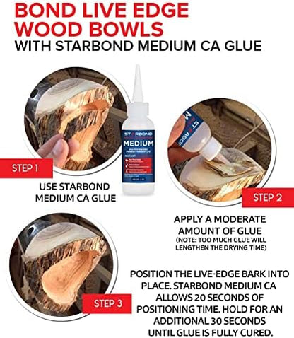 Premium Grade Cyanoacrylate (CA) Super Glue by Starbond - 16 oz. Complete Refill KIT (453g) - with Extra Bottles, Caps, and Microtips - for Woodturning, Pen Turning, Hobby, Lapidary, Acrylic Nails