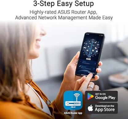 ASUS RT-BE58U WiFi 7 BE3600 AiMesh Extendable Router, 4K-QAM, MLO, AI Detection 2.5G Port, Four 1G Ports, Commercial-Grade Network Security, Parental Control, IoT Network, Kid’s Network, VPN Network