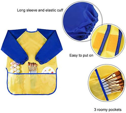 KUUQA Waterproof Children Art Smock Kids Art Aprons, Painting Supplies (Paints and brushes not included)