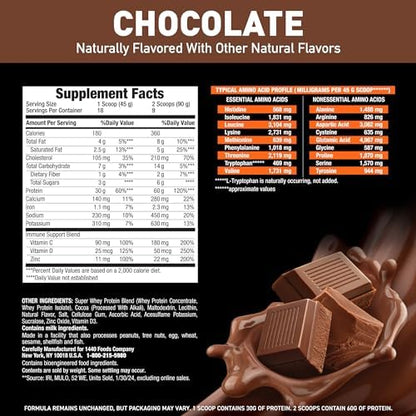 Body Fortress 100% Whey, Premium Protein Powder, Chocolate, 1.78lbs