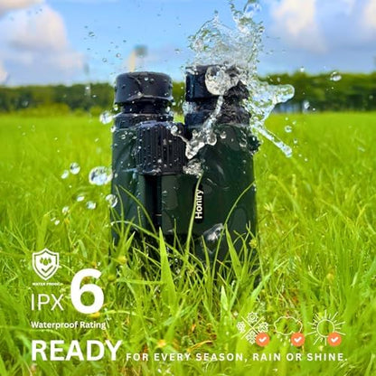 Hontry 8x42 Binoculars with IPX6 Waterproof Protection for Bird Watching, Hunting, Cruise Ship, Travel and Safari