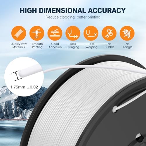 SUNLU 3D Printer Filament Bundle Multicolor PETG Filament 1.75mm, Individually Vacuum-Sealed, 2kg in Total, 0.25kg per Spool, 8 Pack, 8 Colors, Black+White+Red+Yellow+Pink+Blue+Orange+Green