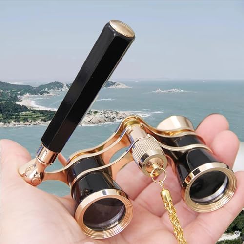 Yourelexit® Opera Glasses Binoculars 3X25 Lorgnette Theater Glasses Optical BK9 Mini Compact Lightweight Built-in Foldable Adjustable Handle Vintage for Adults Kids Women in Musical Concert Cinema