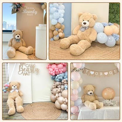MaoGoLan Giant Big Teddy Bear 4 Feet 47 inch Life Size Tan Plush Bear Brown Stuffed Animal for Children Boyfriend