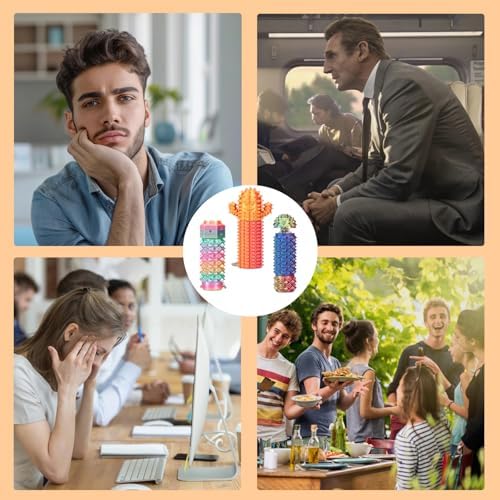 2Pcs Button Click, Spinners, Portable Stim Tool, Little Ouchies 3-in-1 Design for Anxiety Relief, Spiky Grippie Stim, 3D Printed Pain Stim Fidget, Pocket Mini Fidget Toy for Adults Novelty Gifts