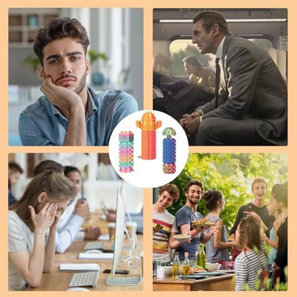 2Pcs Button Click, Spinners, Portable Stim Tool, Little Ouchies 3-in-1 Design for Anxiety Relief, Spiky Grippie Stim, 3D Printed Pain Stim Fidget, Pocket Mini Fidget Toy for Adults Novelty Gifts