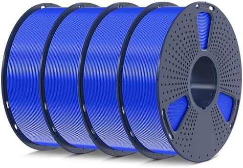 SUNLU 4kg PLA 3D Printer Filament Bundle, Neatly Wound PLA Filament 1.75mm ±0.02mm, Individually Vacuum Packed, 4kg in Total, 1kg per Spool, 4 Pack, 4000g, Blue