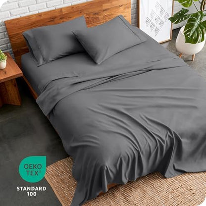 Bare Home Twin XL Sheet Set - College Dorm Size - Luxury 1800 Ultra-Soft Microfiber Twin Extra Long Bed Sheets - Deep Pockets - Easy Fit - Extra Soft - 3 Piece Set - (Twin XL, Grey)