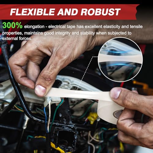 Electrical Tape, 10 Rolls Professional Grade PVC Electric Tape, UL/CSA Listed ¾ in x 66 ft Insulating Vinyl Tape for Electrical, Repairs, Automotive and Equipment, Pro-36C, White