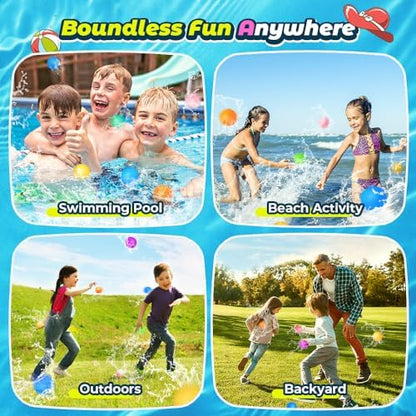 Reusable Water Balloons, Water Bombs Splash Ball, Magnetic Water Ball for Outdoor Games, Summer Party(8Pcs)