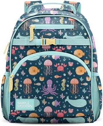 Simple Modern Medium Toddler Backpack for School Girls and Boys | Kindergarten Elementary Kids Backpack | Fletcher Collection | Kids - 15" tall | Under the Sea