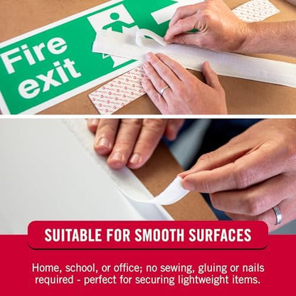 VELCRO Brand - Sticky Back Tape Bulk Roll | 50 ft x 3/4 in | White | Cut Hook and Loop Adhesive Strips to Length | Create Vertical Storage, Save Space, Keep Your Home, Office or Work Site Organized