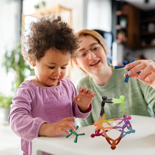 MAGMEN Enhanced Grip Magnetic Fidget Figures for Kids 3-8 & Toddlers | 10-Piece Opaque Colors Multipurpose Magnets Set for Travel, Road Trip, Office & Stocking Stuffer Gifts.