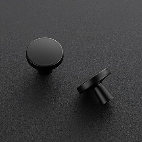 Ravinte 25 Pack Drawer Pulls 1-1/4 Inch Kitchen Cabinet Knobs Solid Round Dresser Drawer Knobs Matte Black Dresser Knobs Drawer Knobs Simple Cabinet Hardware for Cupboard Drawer Pulls