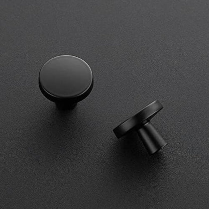 Ravinte 25 Pack Drawer Pulls 1-1/4 Inch Kitchen Cabinet Knobs Solid Round Dresser Drawer Knobs Matte Black Dresser Knobs Drawer Knobs Simple Cabinet Hardware for Cupboard Drawer Pulls