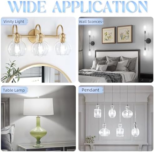 Edison Bulbs 60 watt Equivalent LED, E26 LED Bulb Non-Dimmable, 4000K Daylight White, ST58 Vintage Light Bulbs, 90+ CRI, 6W 600LM, E26 Medium Base, Clear Glass, 12 Pack