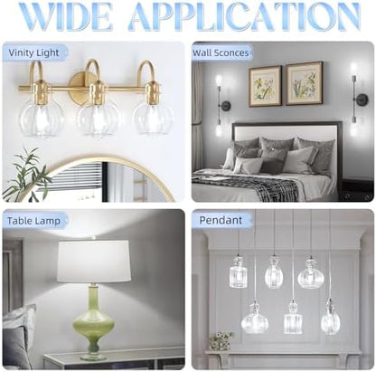 Edison Bulbs 60 watt Equivalent LED, E26 LED Bulb Non-Dimmable, 4000K Daylight White, ST58 Vintage Light Bulbs, 90+ CRI, 6W 600LM, E26 Medium Base, Clear Glass, 12 Pack