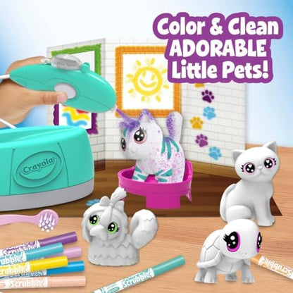 Crayola Scribble Scrubbie Pets Spray Boutique, Airbrush Art Set for Kids, DIY Crafts for Toddlers, Kids Toys, Gifts for Girls & Boys, Ages 3+
