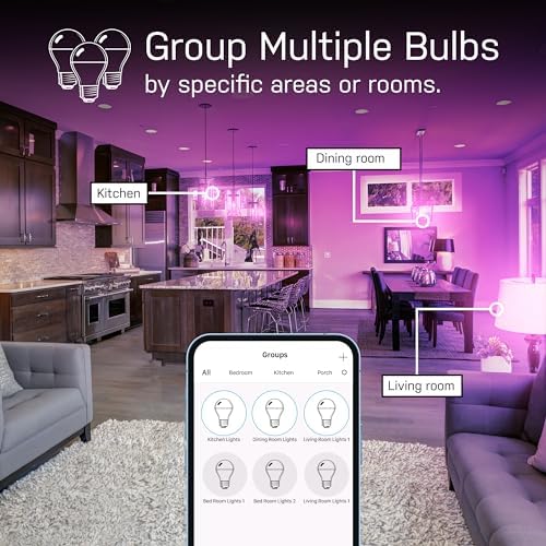 Feit Electric Smart Light Bulbs with RGB Color Changing and Tunable White, 2.4Ghz WiFi Light Bulbs, No Hub Needed, Works with Alexa and Google, Dimmable 60 Watt = LED 9W, OM60/RGBW/CA/AG/3, 3 Pack