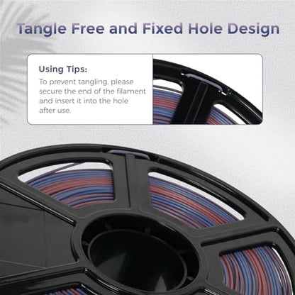 FLASHFORGE PLA Filament 1.75mm +/- 0.02mm Blue to Pink Gradient, Smooth Color-Changing 3D Printer Filament 1kg (2.2lbs) Spool, 3D Printing Filament Easy to Use and Fits for Most FDM 3D Printers