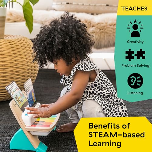 Baby Einstein and Hape Magic Touch Wooden Toy Piano, Montessori Musical Learning Toy for Babies and Toddlers 6mo+
