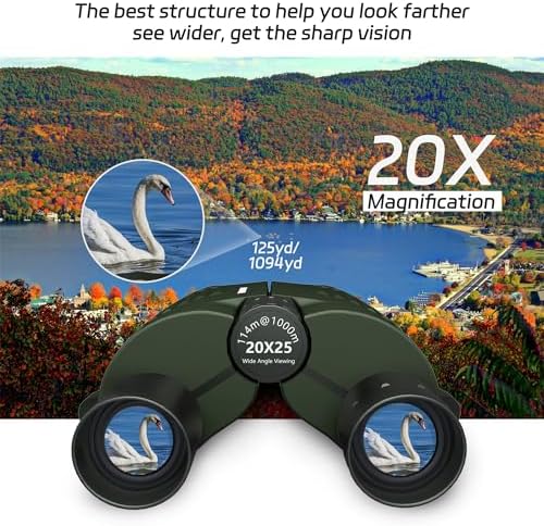 20X25 Small Binoculars for Adults and Kids, Large Eyepiece Binoculars for Bird Watching Easy Focus, Pocket High Powered Opera Glasses for Concert, Cruise Ship, Travel Must Have