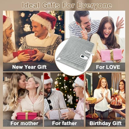 Heating Pad,Electric Heating Pads for Back,Neck,Abdomen,Moist Heated Pad for Shoulder,Knee,Hot Pad for Arms and Legs,Valentines Day Gifts-Auto Shut Off(Light Gray, 20''×24')